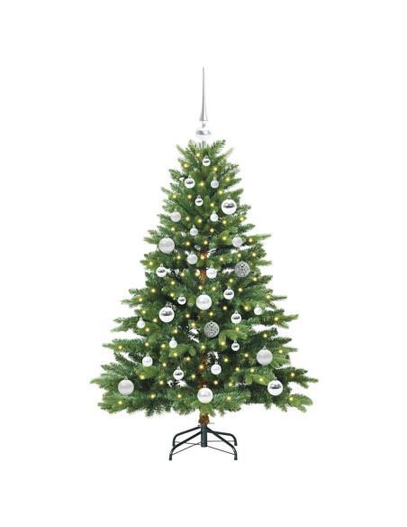 Albero di Natale artificiale con 150 LED Verde 120 cm PE e PVC