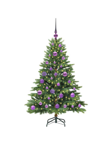 Albero di Natale artificiale con 150 LED Verde 120 cm PE e PVC