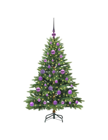 Albero di Natale artificiale con 150 LED Verde 120 cm PE e PVC