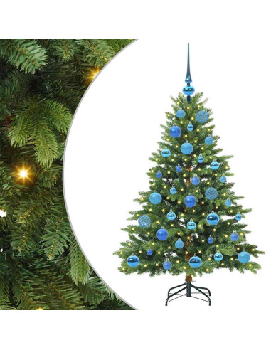 Albero di Natale artificiale con 150 LED Verde 120 cm PE e PVC