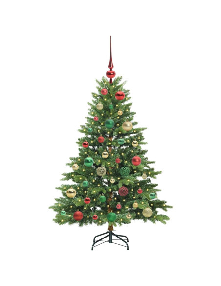 Albero di Natale artificiale con 150 LED Verde 120 cm PE e PVC