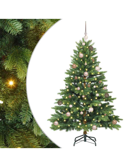 Albero di Natale artificiale con 150 LED Verde 150 cm PE e PVC