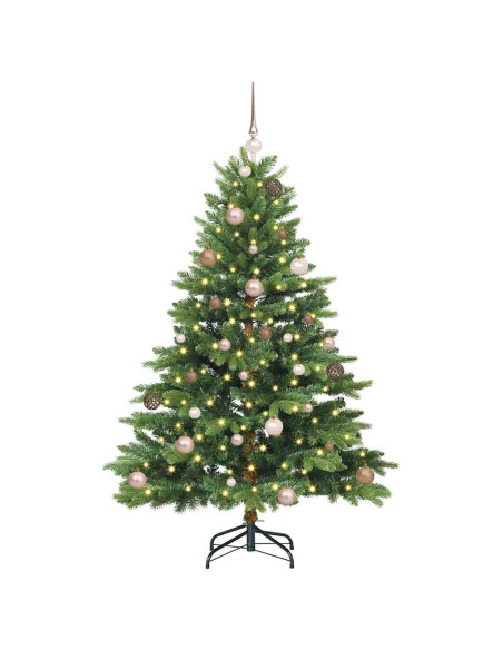 Albero di Natale artificiale con 150 LED Verde 150 cm PE e PVC