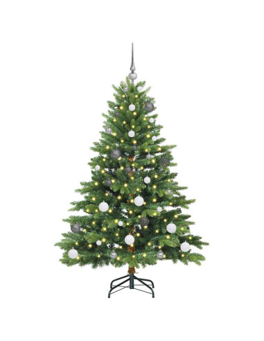 Albero di Natale artificiale con 150 LED Verde 150 cm PE e PVC
