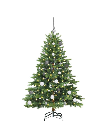 Albero di Natale artificiale con 150 LED Verde 150 cm PE e PVC
