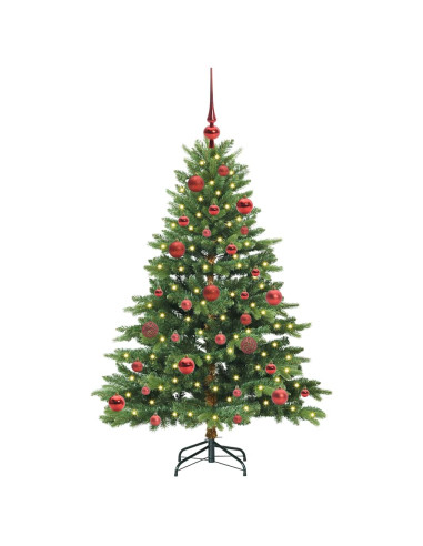 Albero di Natale artificiale con 150 LED Verde 150 cm PE e PVC