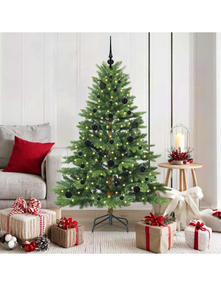 Albero di Natale artificiale con 150 LED Verde 150 cm PE e PVC