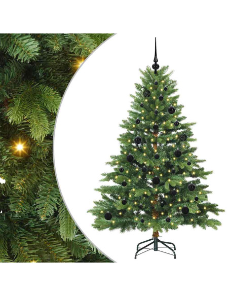 Albero di Natale artificiale con 150 LED Verde 150 cm PE e PVC