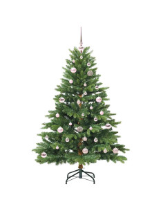 Albero di Natale artificiale con 150 LED Verde 150 cm PE e PVC 2