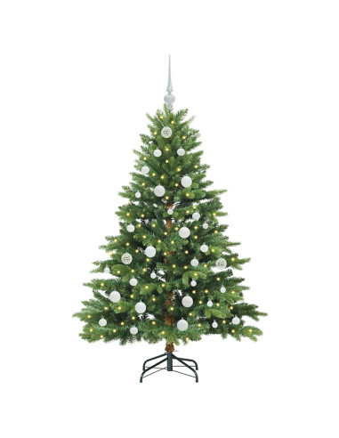 Albero di Natale artificiale con 150 LED Verde 150 cm PE e PVC