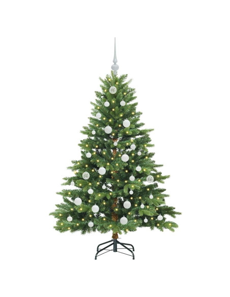 Albero di Natale artificiale con 150 LED Verde 150 cm PE e PVC