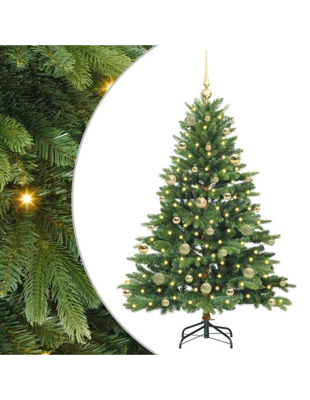Albero di Natale artificiale con 150 LED Verde 150 cm PE e PVC