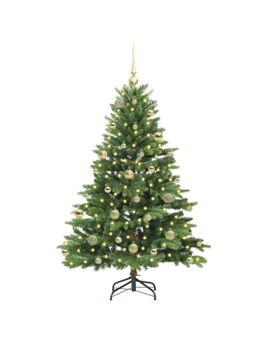 Albero di Natale artificiale con 150 LED Verde 150 cm PE e PVC