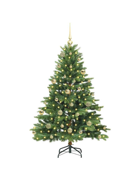Albero di Natale artificiale con 150 LED Verde 150 cm PE e PVC