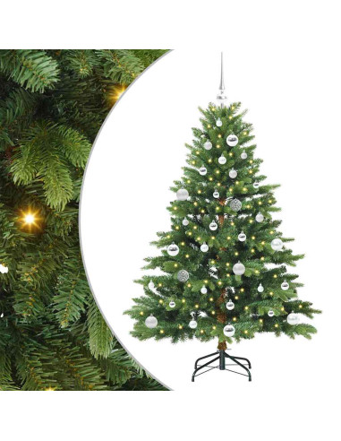 Albero di Natale artificiale con 150 LED Verde 150 cm PE e PVC