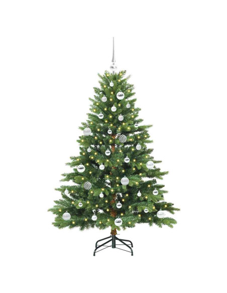 Albero di Natale artificiale con 150 LED Verde 150 cm PE e PVC