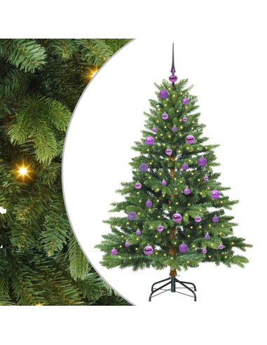 Albero di Natale artificiale con 150 LED Verde 150 cm PE e PVC