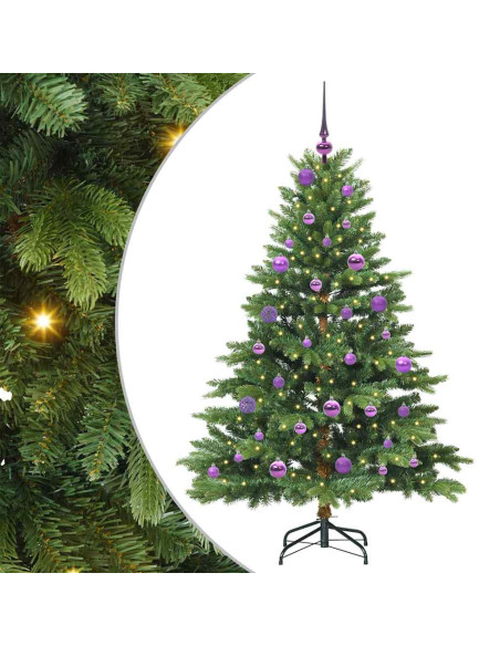 Albero di Natale artificiale con 150 LED Verde 150 cm PE e PVC