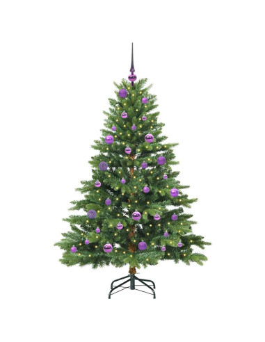 Albero di Natale artificiale con 150 LED Verde 150 cm PE e PVC