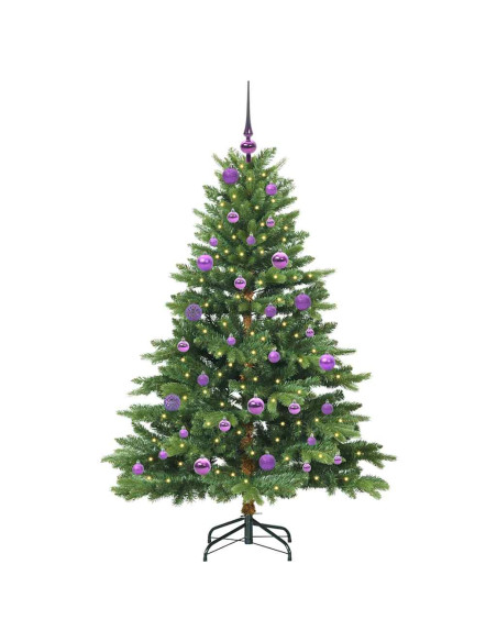 Albero di Natale artificiale con 150 LED Verde 150 cm PE e PVC