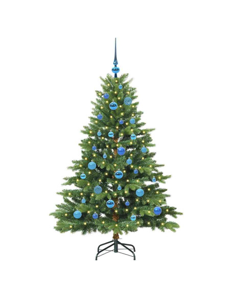 Albero di Natale artificiale con 150 LED Verde 150 cm PE e PVC