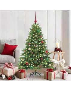 Albero di Natale artificiale con 150 LED Verde 150 cm PE e PVC 2