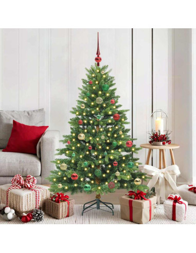 Albero di Natale artificiale con 150 LED Verde 150 cm PE e PVC