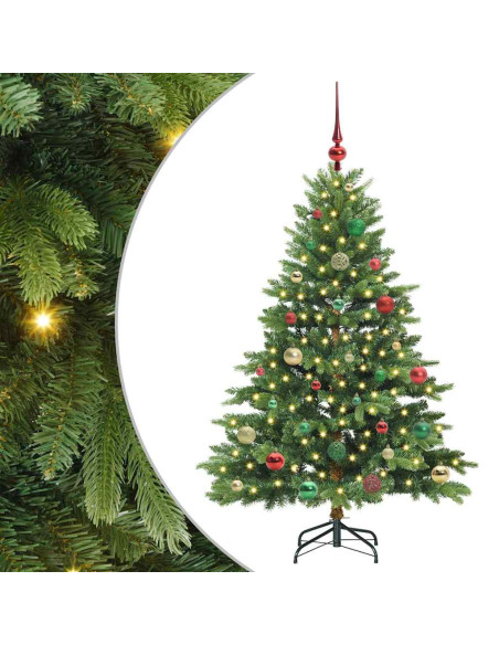 Albero di Natale artificiale con 150 LED Verde 150 cm PE e PVC