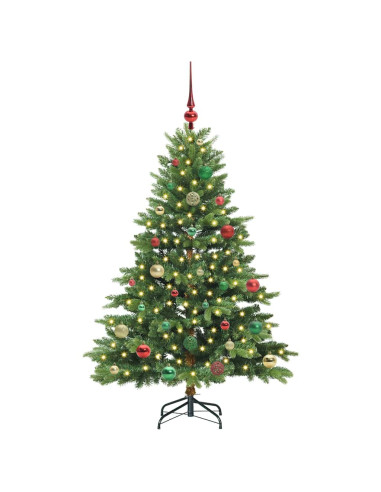 Albero di Natale artificiale con 150 LED Verde 150 cm PE e PVC