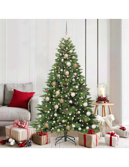 Albero di Natale artificiale con 300 LED Verde 180 cm PE e PVC