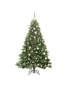 Albero di Natale artificiale con 300 LED Verde 180 cm PE e PVC 2