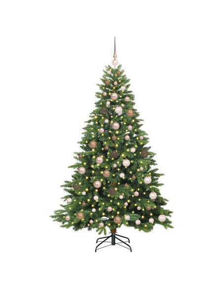Albero di Natale artificiale con 300 LED Verde 180 cm PE e PVC