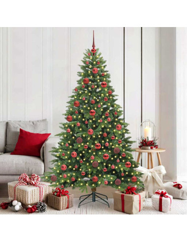 Albero di Natale artificiale con 300 LED Verde 180 cm PE e PVC