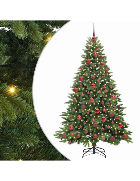 Albero di Natale artificiale con 300 LED Verde 180 cm PE e PVC