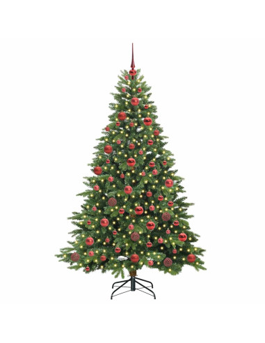 Albero di Natale artificiale con 300 LED Verde 180 cm PE e PVC