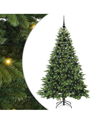 Albero di Natale artificiale con 300 LED Verde 180 cm PE e PVC
