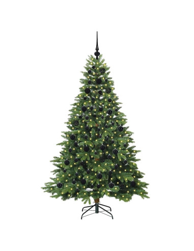 Albero di Natale artificiale con 300 LED Verde 180 cm PE e PVC