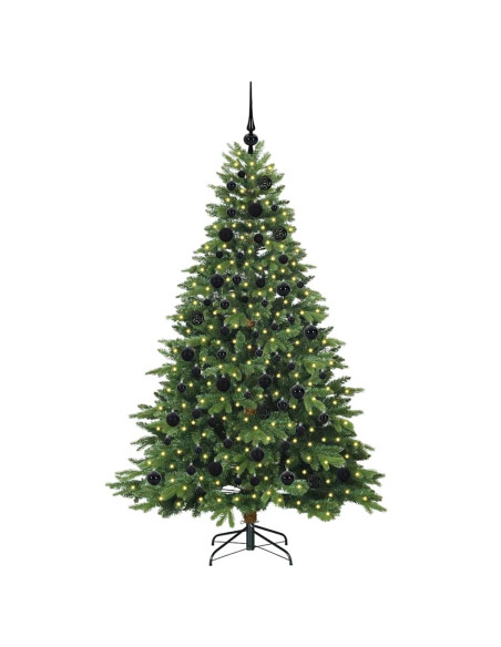 Albero di Natale artificiale con 300 LED Verde 180 cm PE e PVC