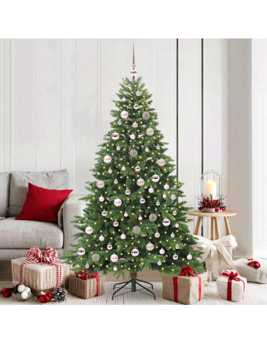 Albero di Natale artificiale con 300 LED Verde 180 cm PE e PVC
