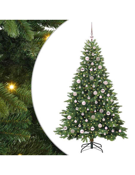 Albero di Natale artificiale con 300 LED Verde 180 cm PE e PVC