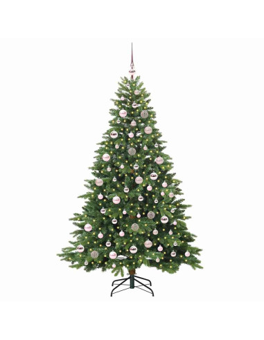 Albero di Natale artificiale con 300 LED Verde 180 cm PE e PVC