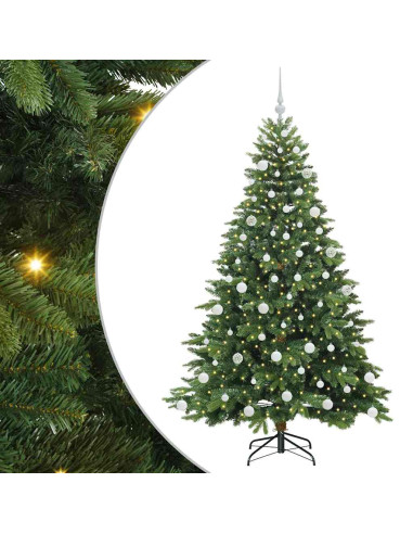 Albero di Natale artificiale con 300 LED Verde 180 cm PE e PVC