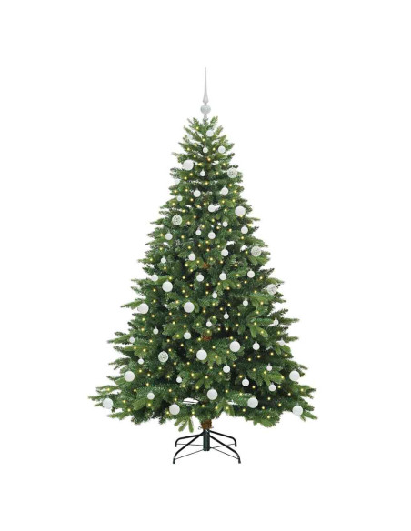 Albero di Natale artificiale con 300 LED Verde 180 cm PE e PVC