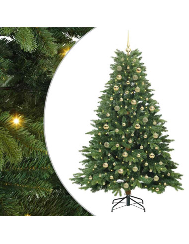 Albero di Natale artificiale con 300 LED Verde 180 cm PE e PVC