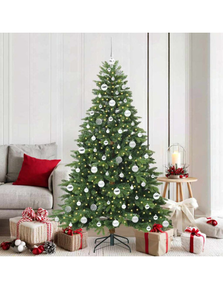 Albero di Natale artificiale con 300 LED Verde 180 cm PE e PVC