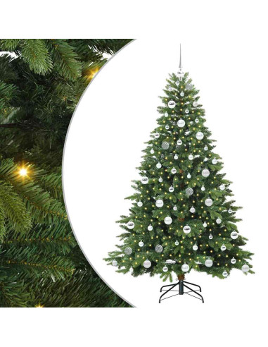 Albero di Natale artificiale con 300 LED Verde 180 cm PE e PVC