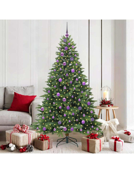 Albero di Natale artificiale con 300 LED Verde 180 cm PE e PVC
