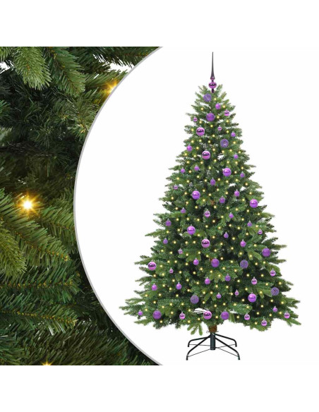 Albero di Natale artificiale con 300 LED Verde 180 cm PE e PVC