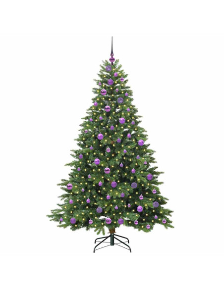 Albero di Natale artificiale con 300 LED Verde 180 cm PE e PVC