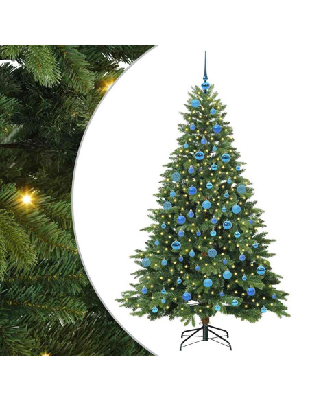 Albero di Natale artificiale con 300 LED Verde 180 cm PE e PVC